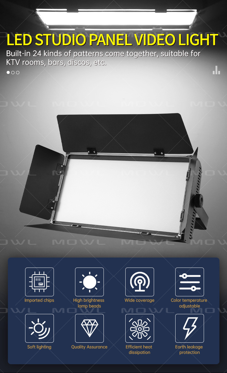 MOWL Professional Audio Video Lighting Equipment DMX512 Soft LED Video Panel Light for Stage TV Studio Photography