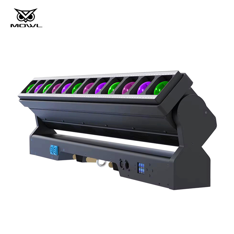 12x40W RGBW 4in1 12*40W DMX Pixel Bar Beam Zoom Wall Wash LED Moving Head Light with Halo Ring