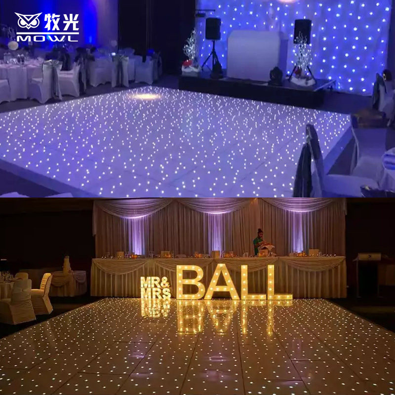 White Black Star Starlit Starling Dance Floor Wedding Wireless Starlight LED Dance Floor Tiles