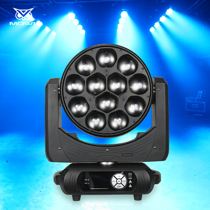 MOWL Bee Eyes 12x40W DMX 12*40W RGBW 4in1 Zoom LED Wash Moving Head Light For Disco Bar Nightclub