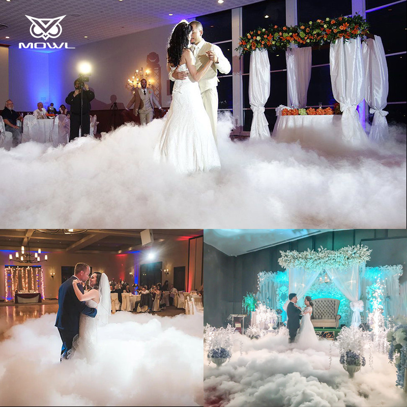 MOWL 6000W High Power Low Lying Nimbus Smoke Dry Ice Fog Machine for Wedding Stage Party