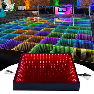 MOWL Top Removable Wired 3d Infinity Mirror Lighted LED Dance Floor for Wedding Party Stage