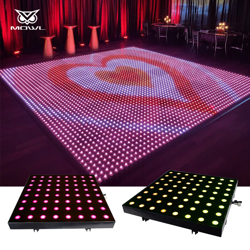 MOWL Waterproof Portable Outdoor Lights Pixels Digital LED Dance Floor Panels for Wedding Party DJ Disco Night Club