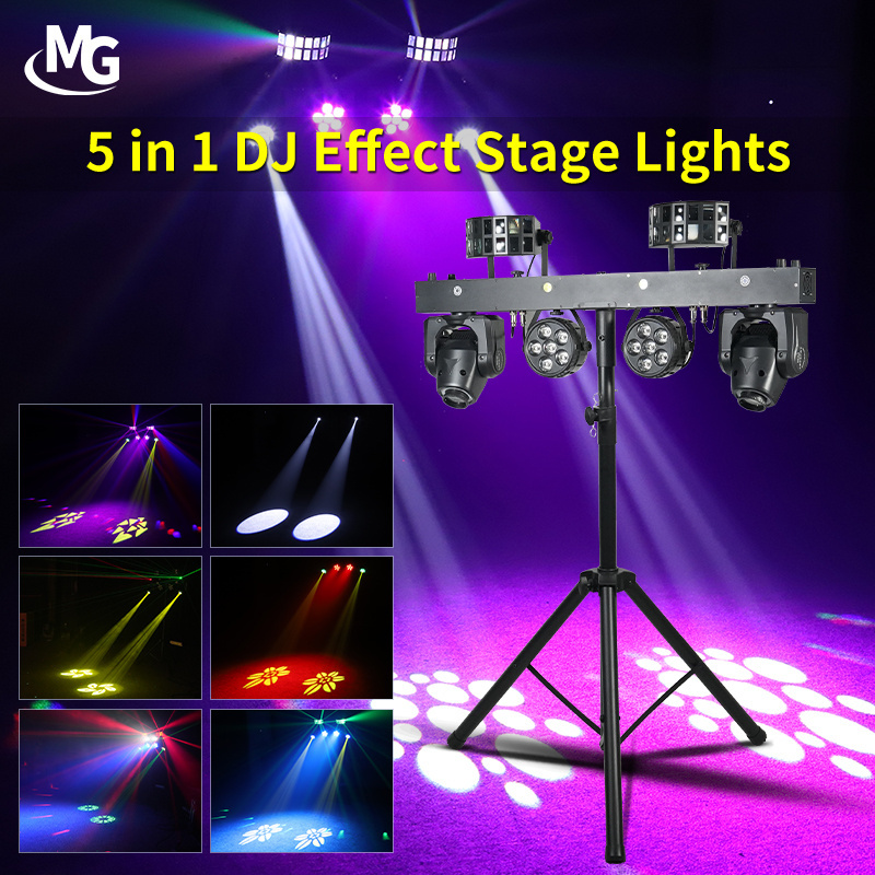 Professional Stage Light Factory Price 4pcs 12x1W RGBWA 5in1 LED Moving Head Par Effect Laser Light With Stand