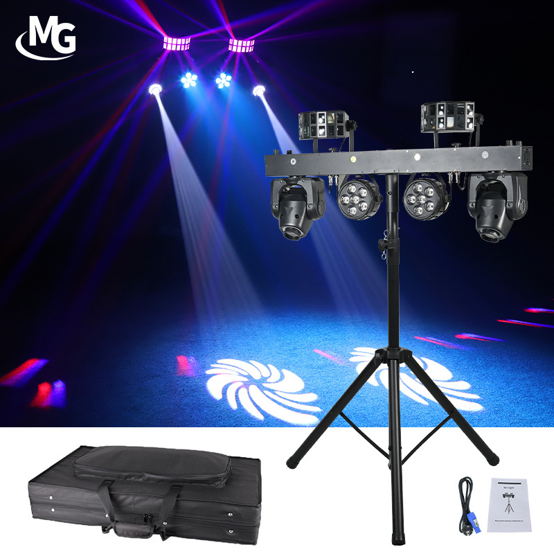 Professional Stage Light Factory Price 4pcs 12x1W RGBWA 5in1 LED Moving Head Par Effect Laser Light With Stand