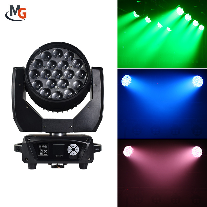 19x15W Stage Lighting DMX 19*12W RGBW Zoom Wash Aura LED Moving Head Light For DJ Disco Bar