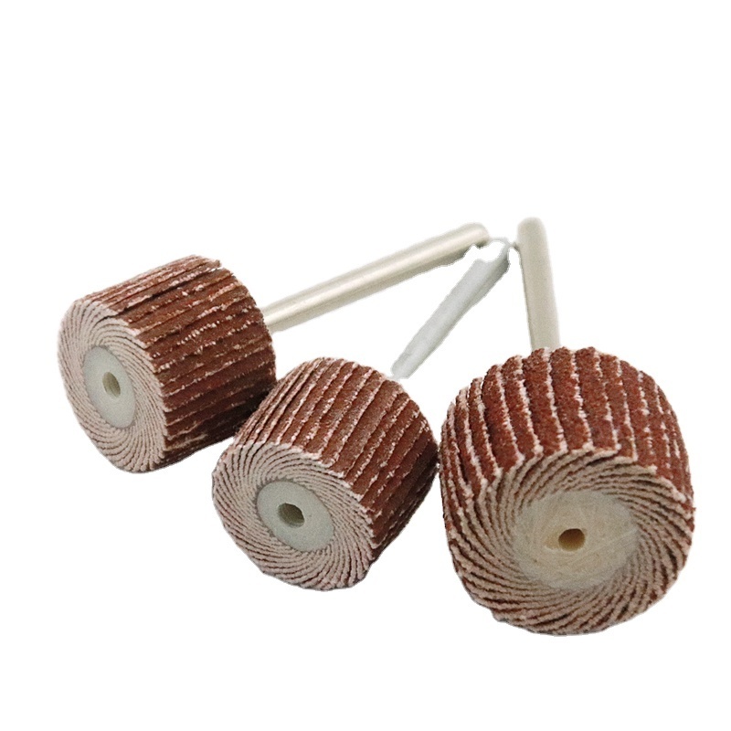 Grinder Attachments Cylindrical Shape Aluminum Oxide Flap Wheel with Shaft for Stainless Steel and Metal Grinding Polishing