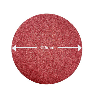 Manufacturer direct red sandpaper 5inch   8hole flocking sanding disc alumina