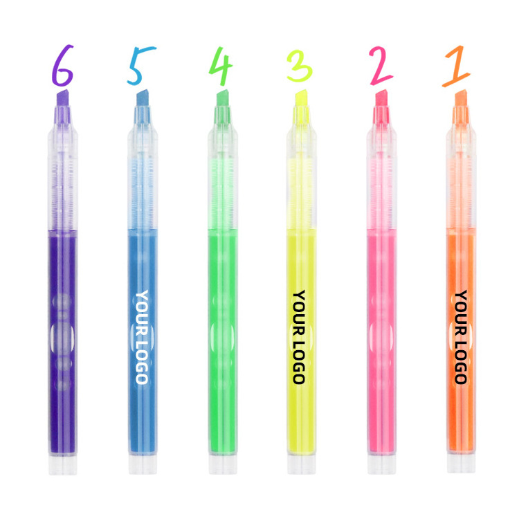 Double headed Multi Colorful Erasable Highlighter Marker High Lighter Pen