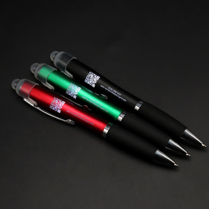 Customized Led Laser Light up Ball ballpoint Pen with Rubber Grip-personalized light ball pens custom logo engraved