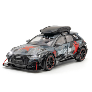 Die cast 1:24 Audi RS6 modified alloy sports car model simulation car toy callback sound light metal collectible car model