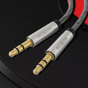 Best Quality MOXOM 3.5MM digital audio cable 1m Silver cable auxiliar de audio For Speaker Car