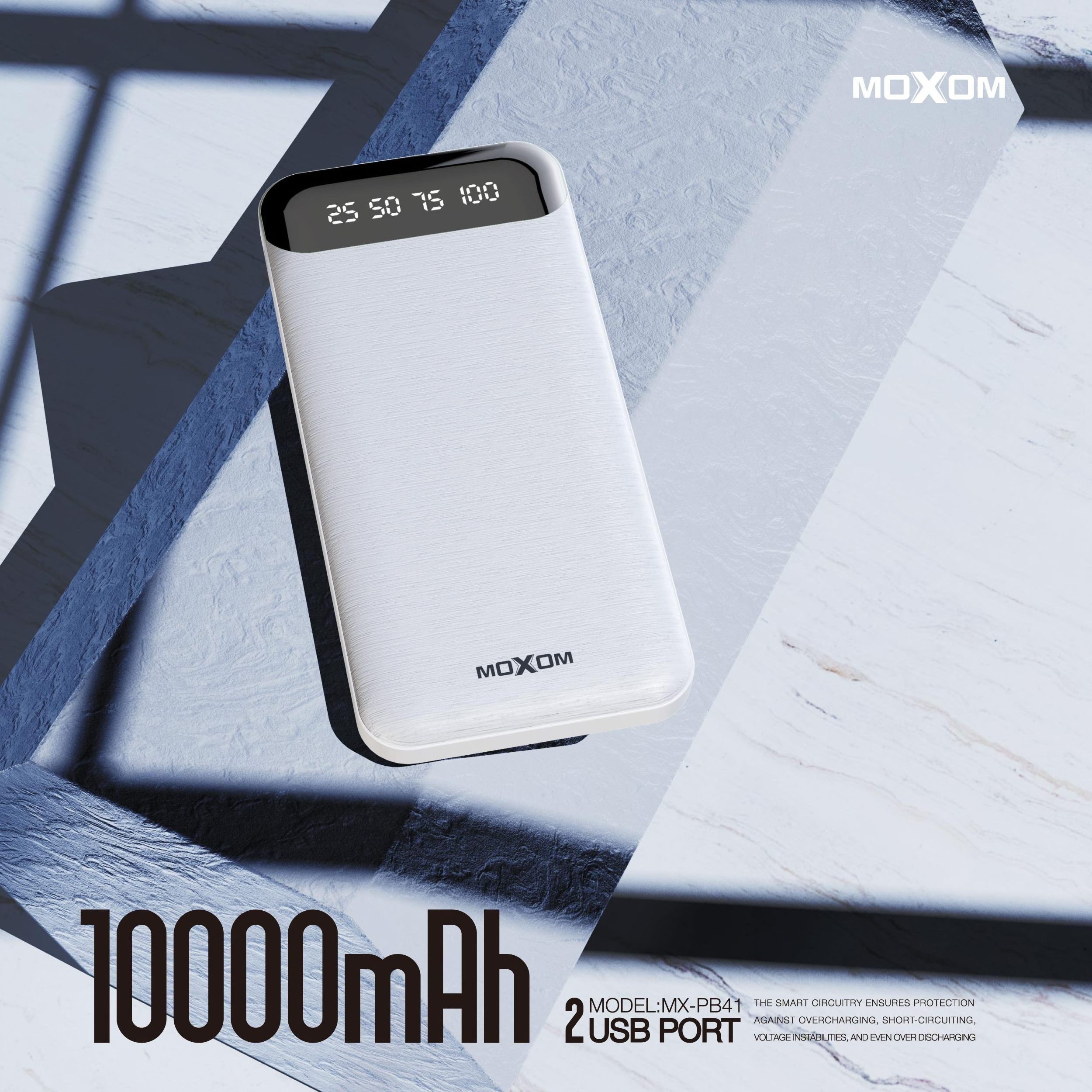 MOXOM Wholesale Consumer Electronics Power Bank 10000 Mah Mini Power Bank Dual USB Portable Charger Power Bank