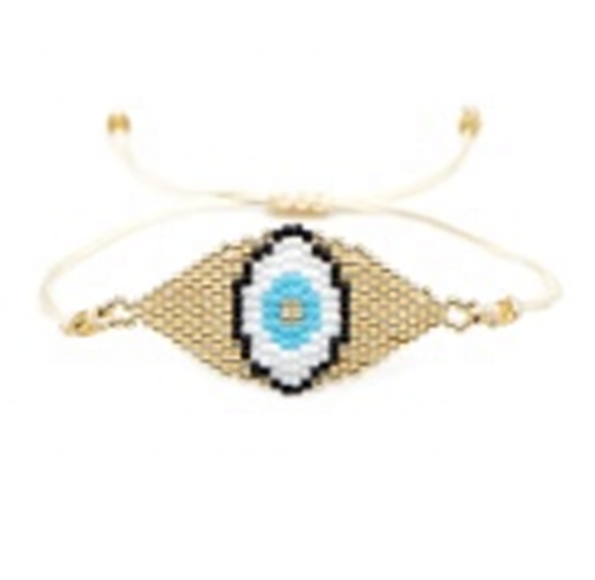 MOYAMIYA MIYUKI Evil Eye Bracelet Gold Armband Pulseras Mujer Turkish Eye tassel Bracelets Handmade accessories men Women