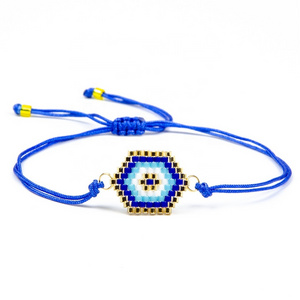 Moyamiya Miyuki Wholesale custom beaded  jewelry fashion handmade turkish evil eye bracelet emulets accessories women men