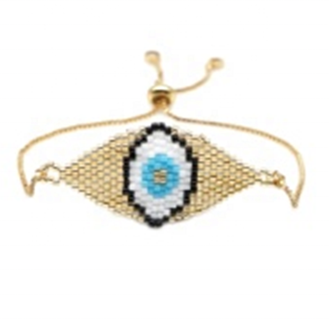 MOYAMIYA MIYUKI Evil Eye Bracelet Gold Armband Pulseras Mujer Turkish Eye tassel Bracelets Handmade accessories men Women