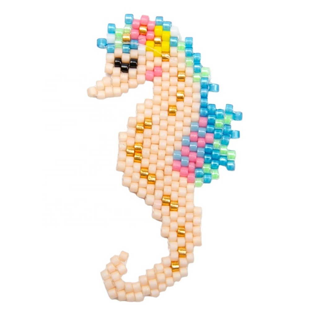 Moyamiya custom charms  Miyuki delica Sea Horse turtle dolphin mermaid Beaded  sea animals charms for jewelry making