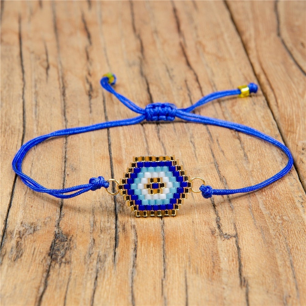 Moyamiya Miyuki Wholesale custom beaded  jewelry fashion handmade turkish evil eye bracelet emulets accessories women men