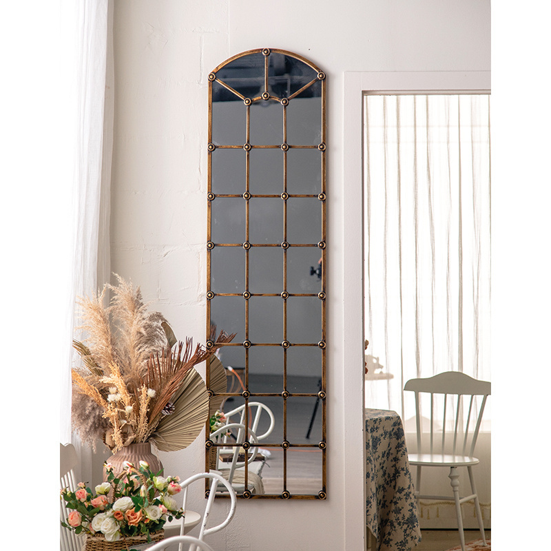 Custom Living Room Wall Decoration Iron Frame Mirror Wholesale Exporter Handmade Design Metal and Glass Wall Mirror