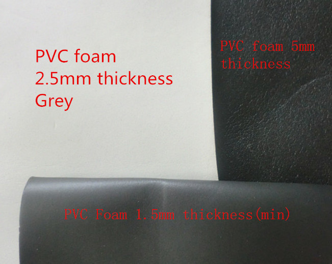 Low density PVC foam, light grey and black coloured, soft, eco-friendly, in sheets or rolls