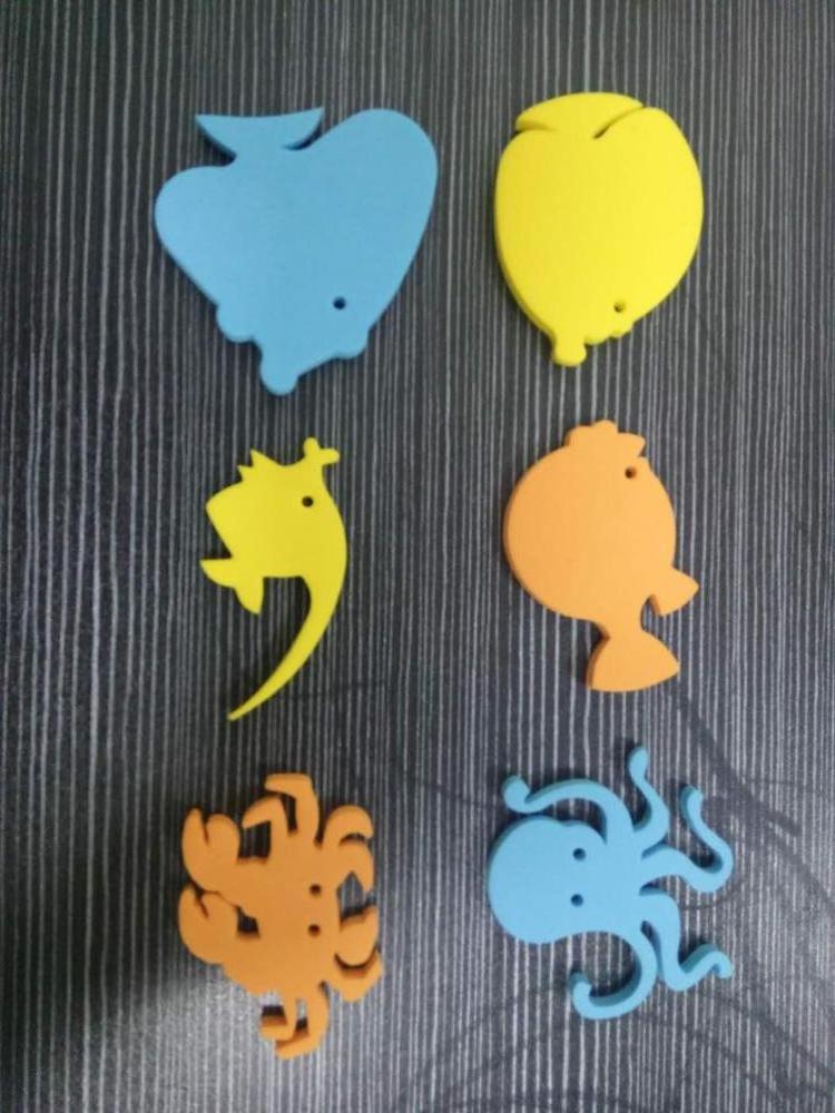 Colored  eva foam carving and  die cutting with mould and laser cutting