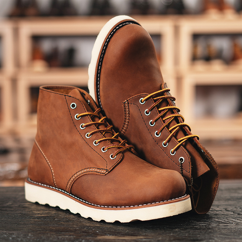 9111 workwear tooling boots full grain leather goodyear-welted genuine leather boots for women men