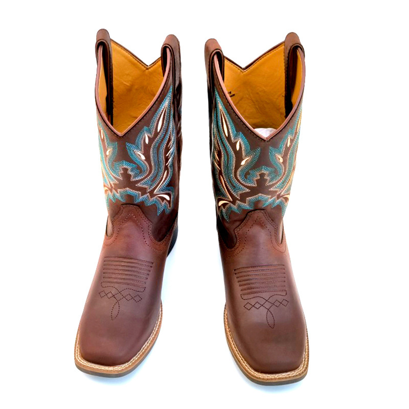 29cm Ladies Wide Calf Cowgirl Cowboy Western Boots For Women Pointed Toe