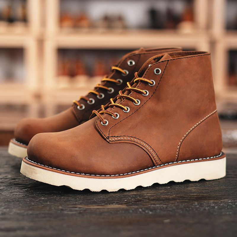 9111 workwear tooling boots full grain leather goodyear-welted genuine leather boots for women men