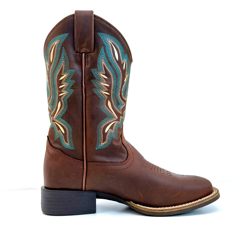 29cm Ladies Wide Calf Cowgirl Cowboy Western Boots For Women Pointed Toe