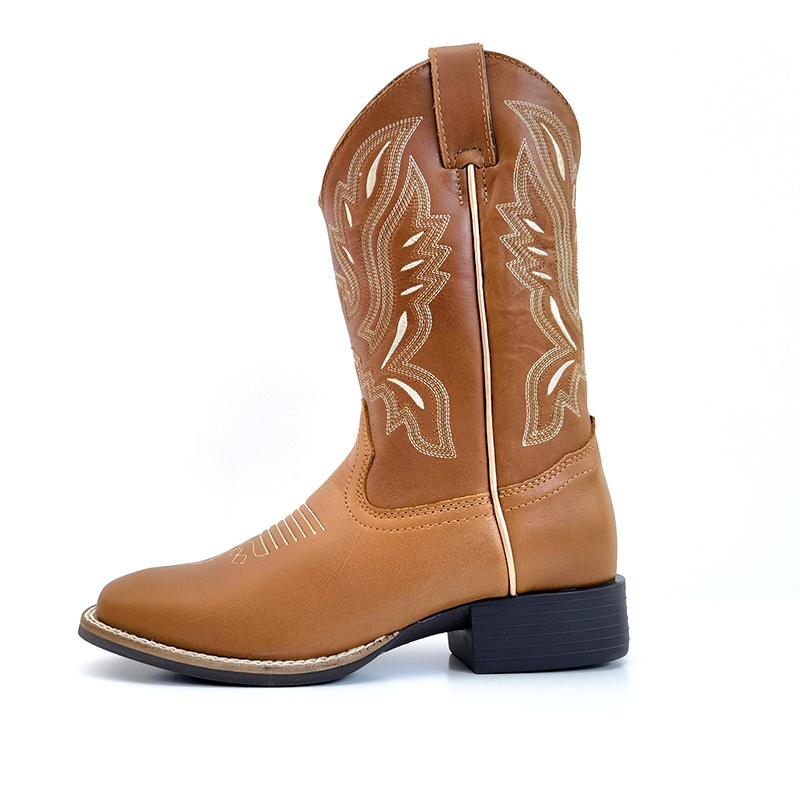 29cm Ladies Wide Calf Cowgirl Cowboy Western Boots For Women Pointed Toe