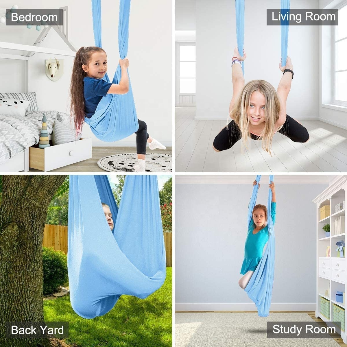 2022 New Product Double Layer Sensory Integration Equipment Sensory Joy Kinder Yoga Hammock Therapy Sensory Swing for Kids