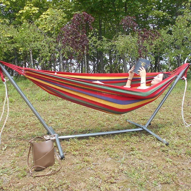 factory wholesale custom camping hammocks tent double portable hammock with steel stand