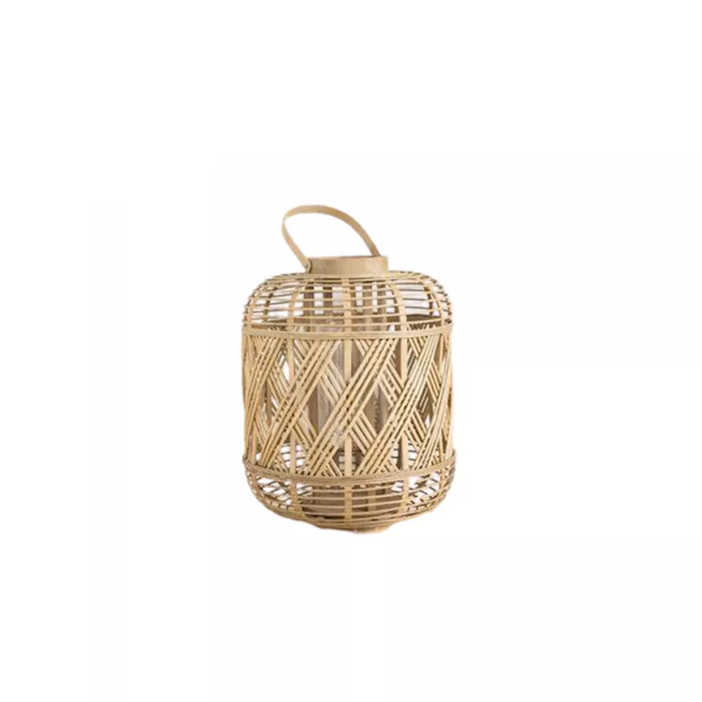 Indoor Rattan Wicker Lanterns Home Decoration Hanging Candle Lantern with Handle Custom Design Bamboo