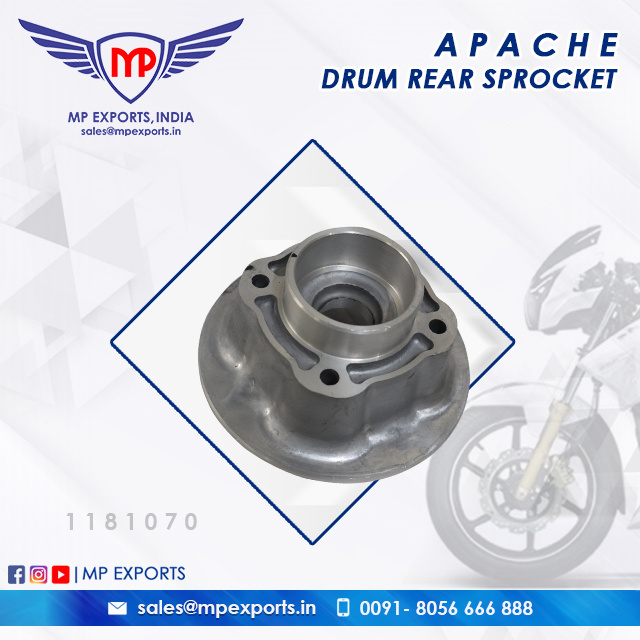 Drum Rear Sprocket for TVS Apache 2W motorcycle spare parts available at very low price for sale to Ethiopia