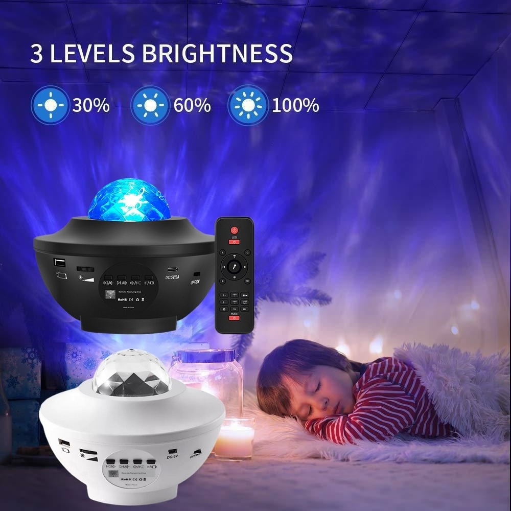 Starry LED Projector Nightlight Child Music Player Star Night Light Romantic Projection Lamp Gifts Speaker For Bedroom Decor Kid