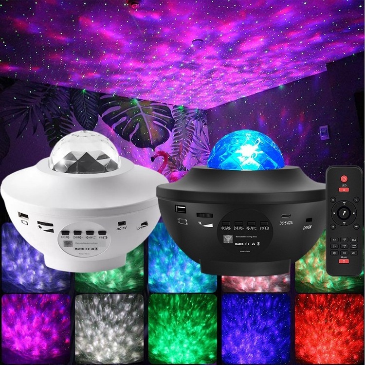 Starry LED Projector Nightlight Child Music Player Star Night Light Romantic Projection Lamp Gifts Speaker For Bedroom Decor Kid