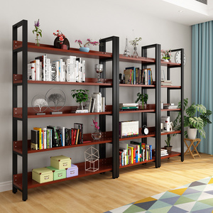 hot sale creative insert ladder chinese metal frame and wooden panel personality shelf book library bookshelf