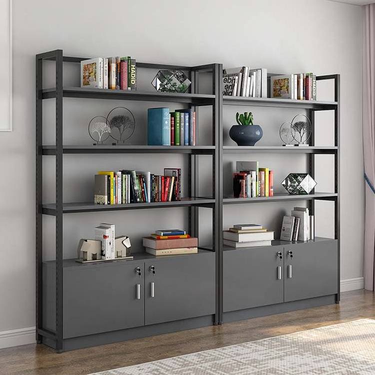 5 Tier Industrial Bookshelf Rustic Wood Bookcase Metal Tall Bookshelf with Open Shelving Unit