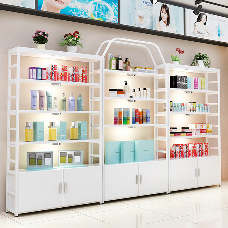 Customized Shopping Mall Wall Display Stand Retail Store Furniture For Cosmetic Display Cabinet and Showcase