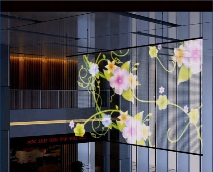 Advertisement HD LED Transparent Glass Display Mesh Transparent Led Screen 3.9mm-7.8mm