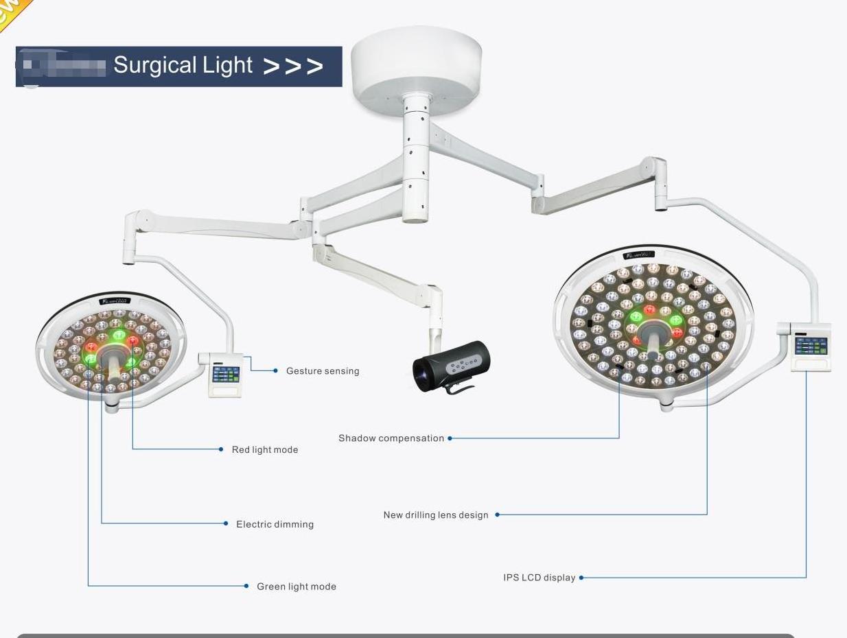 New Single Dome Ceiling LED Surgical Lamp OT Light with Built in Camera System