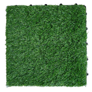 Easy Install Exterior Landscaping Synthetic Grass Deck Tiles Artificial Grass Turf for Playground