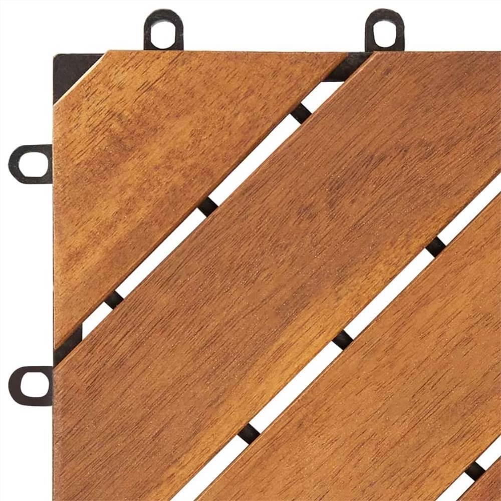 Premium acacia decking tiles 8 slats natural color cross pattern wood tiles for special flooring