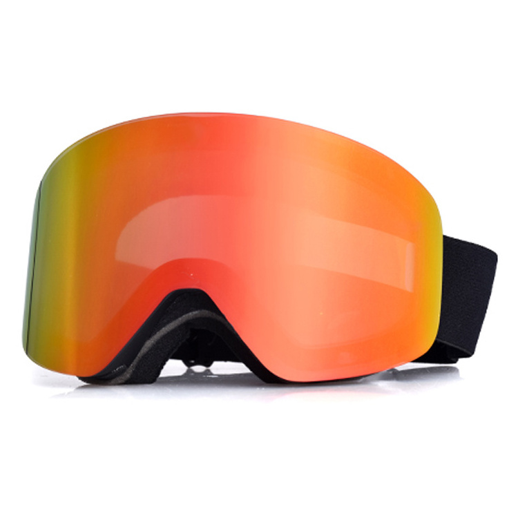 Custom cylindrical uv 400 anti fog ski goggle magnetic lens