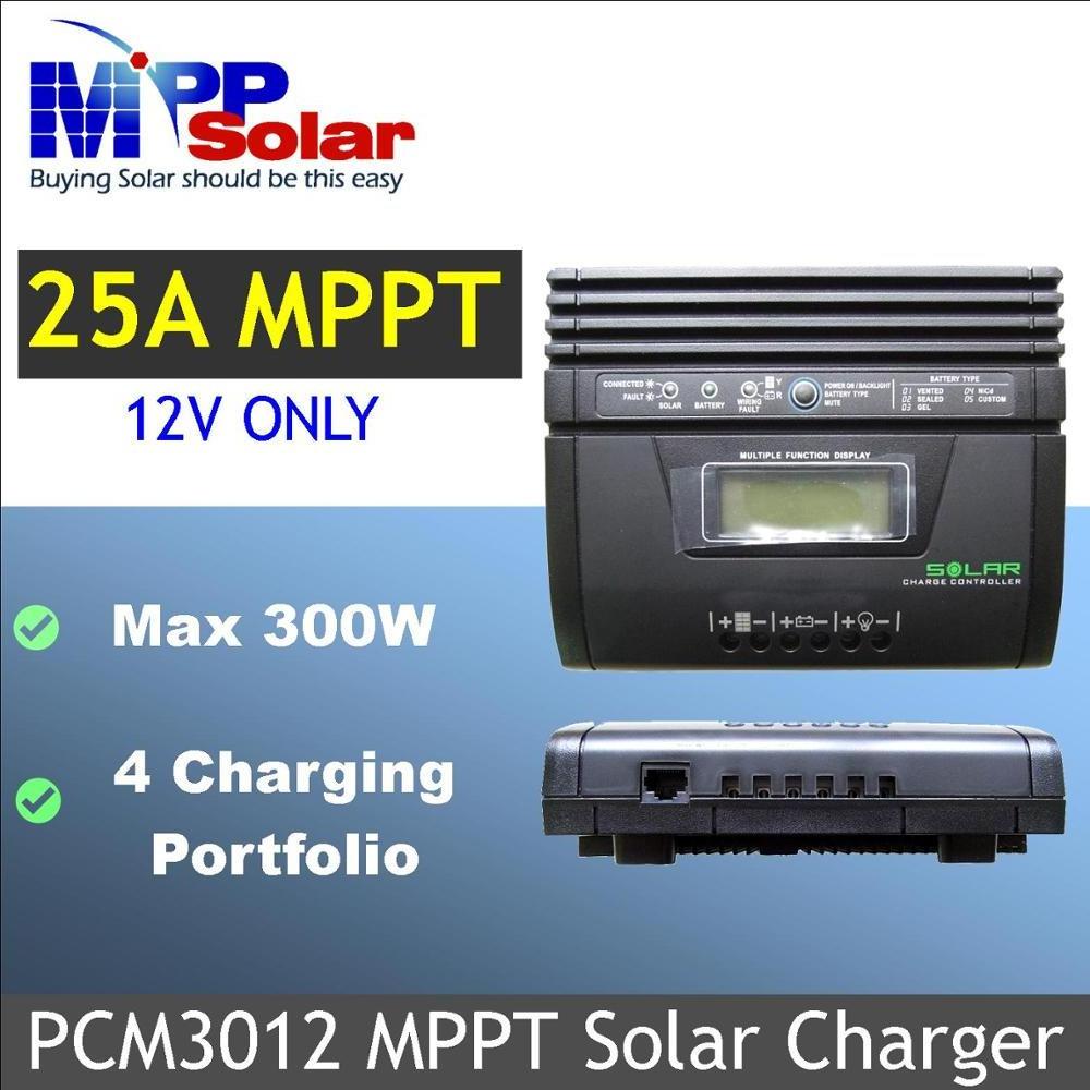 25A 12v 300w LCD MPPT Solar charge controller solar regulator