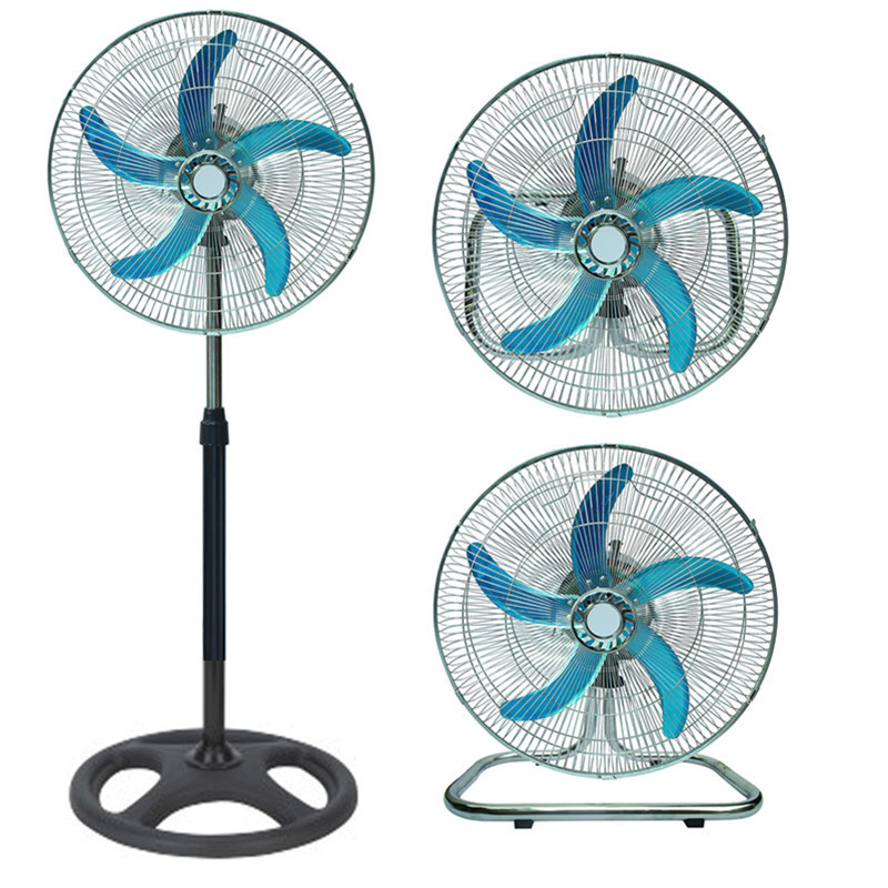 Powerful metal material 3 in1 industrial fan round flow stand fan 18 inch fan