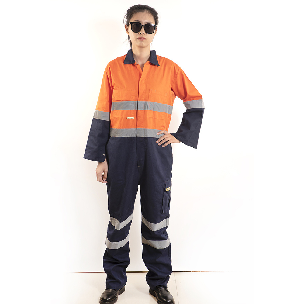 Fireproof coverall workwear one piece winter jacket boiler suit with flame retardant coating