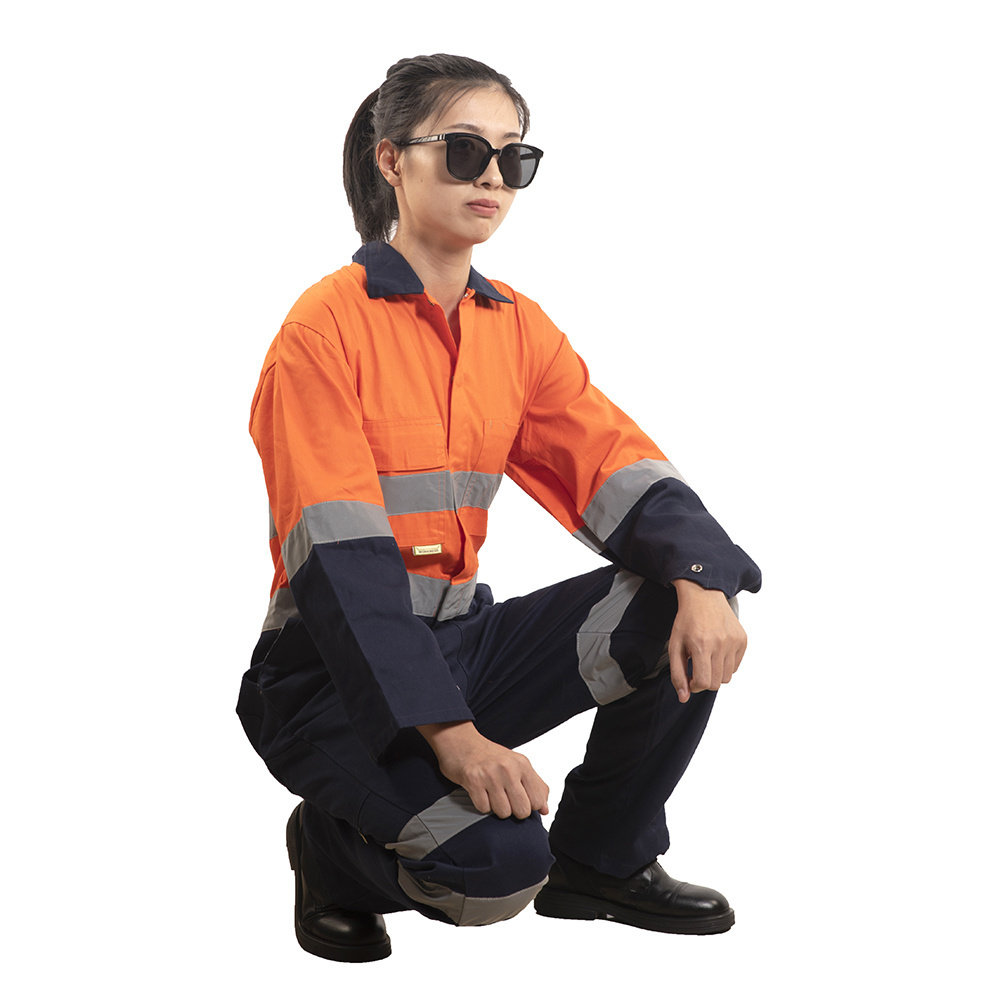 Fireproof coverall workwear one piece winter jacket boiler suit with flame retardant coating