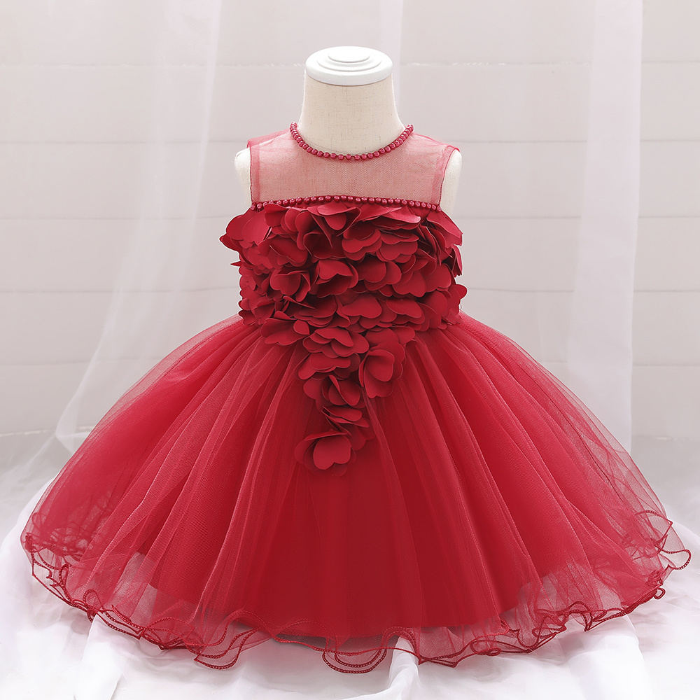 MQATZ Wholesale Kids Flower Girl Party Birthday Wedding Princess Clothes Baby First Communicate Dress