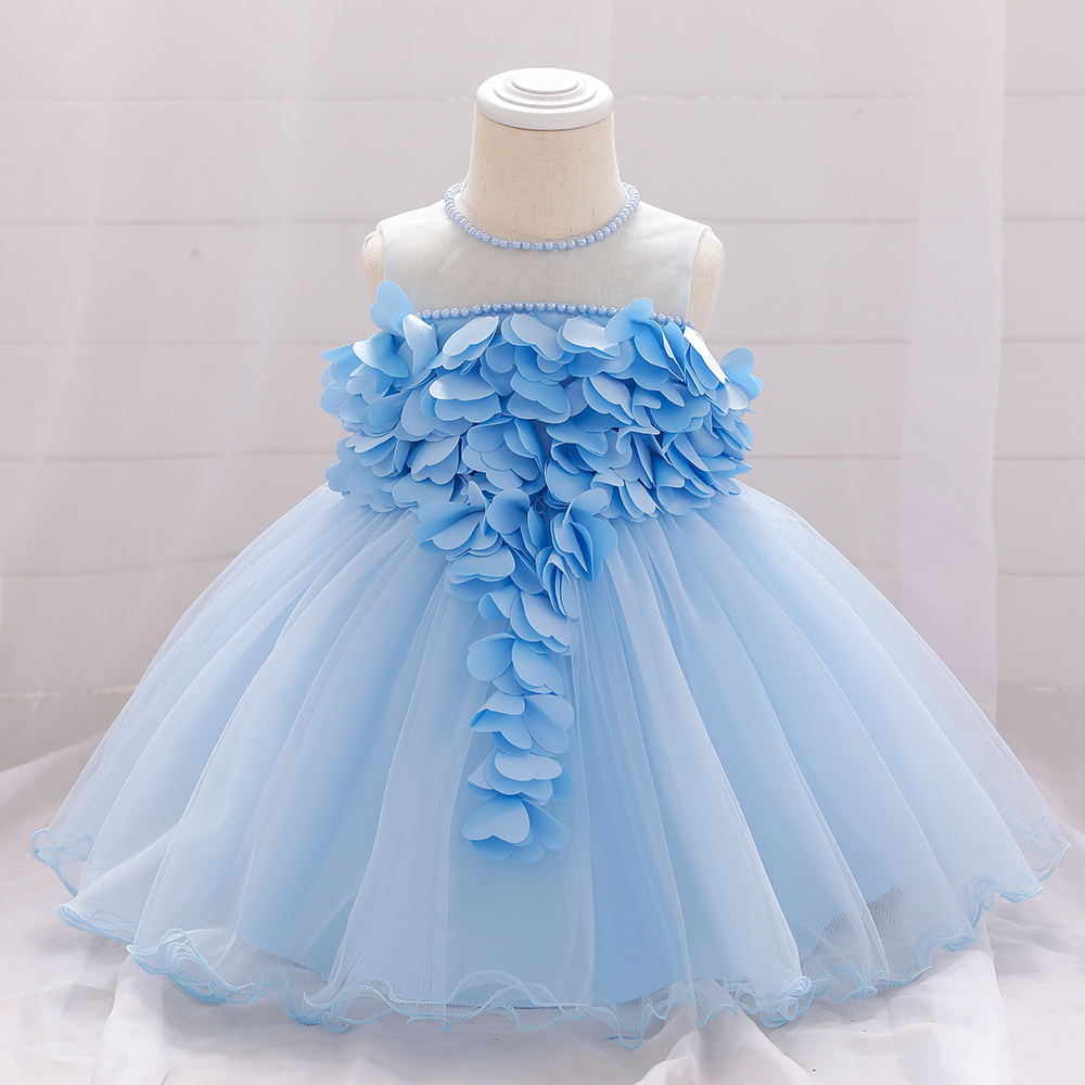 MQATZ Wholesale Kids Flower Girl Party Birthday Wedding Princess Clothes Baby First Communicate Dress